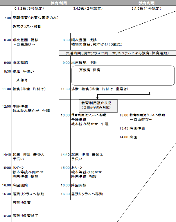 教育・保育デイリープログラム